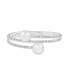 ფოტო #1 პროდუქტის 2 Row Crystals with Silmuated Pearl Coil Wrap Bracelet