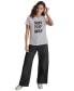 DKNY Women's Glitter Stencil Logo Graphic T-Shirt