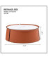 Фото #2 товара 31.5" Coffee Table, Marble Top+Orange Saddle Leather Body+Iron Frame