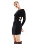 Фото #1 товара Mango side clasp mini dress in black