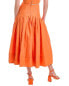 Nicholas Aniyah Corset Waistband Linen Midi Skirt Women's Orange 4