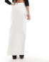 River Island split front maxi skirt in white