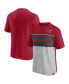 Фото #1 товара Men's Red, Heather Gray Tampa Bay Buccaneers Colorblock T-shirt