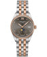 ფოტო #1 პროდუქტის Women's Swiss DS-8 Moon Phase Two-Tone Stainless Steel Bracelet Watch 33mm