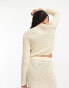 Фото #4 товара ASOS DESIGN crop jumper in textured ladder stitch in cream co-ord