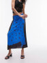 Topshop tromp l'oeil tube jersey maxi skirt in blue floral 40 - фото #1