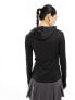 Фото #5 товара Weekday Liah tight fit zip through hoodie in black