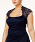 ფოტო #3 პროდუქტის Plus Size Ruched Lace Gown