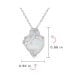 Фото #3 товара Bling Jewelry romantic Opulence Gemstone Heart Shape White Created Opal CZ Rose Flower Accent Pendant Necklace For Women .925 Sterling Silver October Birthstone 16-18 Inch