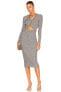 Фото #4 товара Johnattan SIMKHAI Kim Ribbed Midi Dress in Black Sandstone size XL