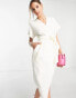 Фото #4 товара Closet London Tall kimono wrap dress in cream