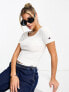 Фото #1 товара Champion Reverse Weave premium ribbed cropped top in white