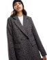 Фото #2 товара Vila double breasted wool blazer coat in grey check