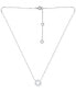 Giani Bernini cubic Zirconia Pear Circle Pendant Necklace, 16" + 2" extender, Created for Macy's Серебристый, 16 Inch - фото #3