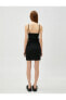 Фото #4 товара Mini Elbise Askılı Pencere Detaylı Fitilli Pamuklu Fiyonk Detaylı