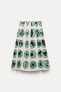 Zw collection printed box pleat skirt