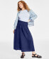 ფოტო #1 პროდუქტის Women's Cotton Poplin Maxi Skirt, Created for Macy's