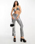 Фото #1 товара Threadbare festival wide leg trousers co-ord in silver