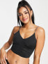 Nike Swimming v-neck midkini top in black