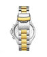 Men's Chronograph Watch, Silver Case, Gold Toned Bezel, Grey Dial TT Silver And Gold Stainless Steel Bracelet