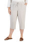 Фото #1 товара Plus Size Gauze Cropped Pants, Created for Macy's