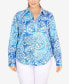 ფოტო #1 პროდუქტის Plus Size Wrinkle Resistant Printed Button Down