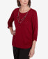 ფოტო #3 პროდუქტის Runway Ready Women's Melange Crew Neck Top With Detachable Necklace