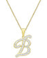 Фото #6 товара Macy's diamond Accent Script 18" Initial Pendant Necklace in Silver Plate, Gold Plate & Rose Gold Plate