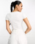 Фото #2 товара ASOS DESIGN ribbed twist bust short sleeve bodysuit in white