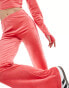 Adidas Originals velvet flared trousers in bright pink Розовый, S - фото #4