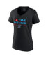 ფოტო #3 პროდუქტის Women's Black Miami Marlins 2023 Postseason Locker Room V-Neck T-shirt
