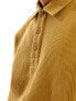 Фото #5 товара ASOS DESIGN oversized polo sweatshirt in ribbed fabric in brown