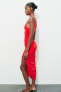 Фото #3 товара Приталенное платье из полиамида с драпировкой ZARA