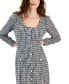 ფოტო #4 პროდუქტის Women's Tweed Bouclé-Knit Button-Front Dress