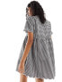 Фото #5 товара The Frolic bow detail gingham smock dress in black and white