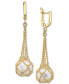 ფოტო #1 პროდუქტის EFFY® Cultured Freshwater Pearl (10mm) Drop Earrings in 18k Gold Over Sterling Silver