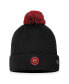 Фото #2 товара Men's Black Chicago Blackhawks 2023 NHL Draft Cuffed Knit Hat with Pom