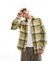 ASOS DESIGN check overshirt in wool mix in green grün, XS - Chest 36 - фото #1