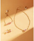 Gold-Tone Imitation Mother-of-Pearl Flower Drop Off Small Hoop Earrings