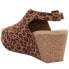 Volatile Division Leopard Wedge Womens Brown Casual Sandals PV124-243