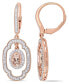 ფოტო #1 პროდუქტის Morganite (1 ct. t.w.) White Sapphire (1 ct. t.w.) and Diamond (1/10 ct. t.w.) Dangle Earrings in 18k Rose Gold Over Silver