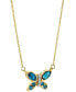 ფოტო #2 პროდუქტის Blue Topaz (7/8 ct. t.w.) & Diamond (1/20 ct. t.w.) 18" Pendant Necklace in 14k Gold