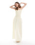 Фото #1 товара ASOS DESIGN shirred bandeau maxi dress in pale yelow