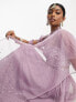 Фото #1 товара Maya delicate sequin dupatta in lilac co-ord