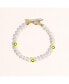 Фото #3 товара 18K Gold Plated Freshwater Pearls with Smiley Face - HaHa Bracelet 9" For Women and Girls