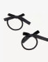 Фото #4 товара DesignB London pack of 2 mini velvet bow hair ties in black