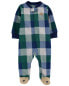 Baby Plaid Bear Fleece Zip-Up Footie Sleep & Play Pajamas Preemie (Up to 6lbs)