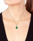 Фото #2 товара EFFY Collection eFFY® Emerald (7/8 ct. t.w.) & Diamond (1/8 ct. t.w.) 18" Pendant Necklace in 14k Gold