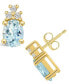 Фото #1 товара Серьги Macy's Aquamarine and Diamond Stud