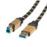 Фото #7 товара ROLINE GOLD USB 3.0 Cable - Type A M - B M 1.8 m - 1.8 m - USB A - USB B - USB 3.2 Gen 1 (3.1 Gen 1) - Male/Male - Black - Gold